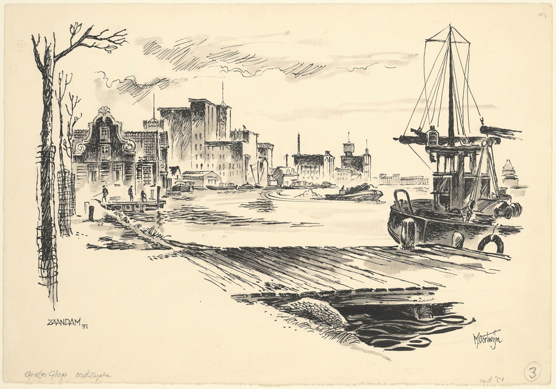 Maarten Oortwijn - Gezicht te Zaandam bij de Zaan. Grote Glop oostzijde
