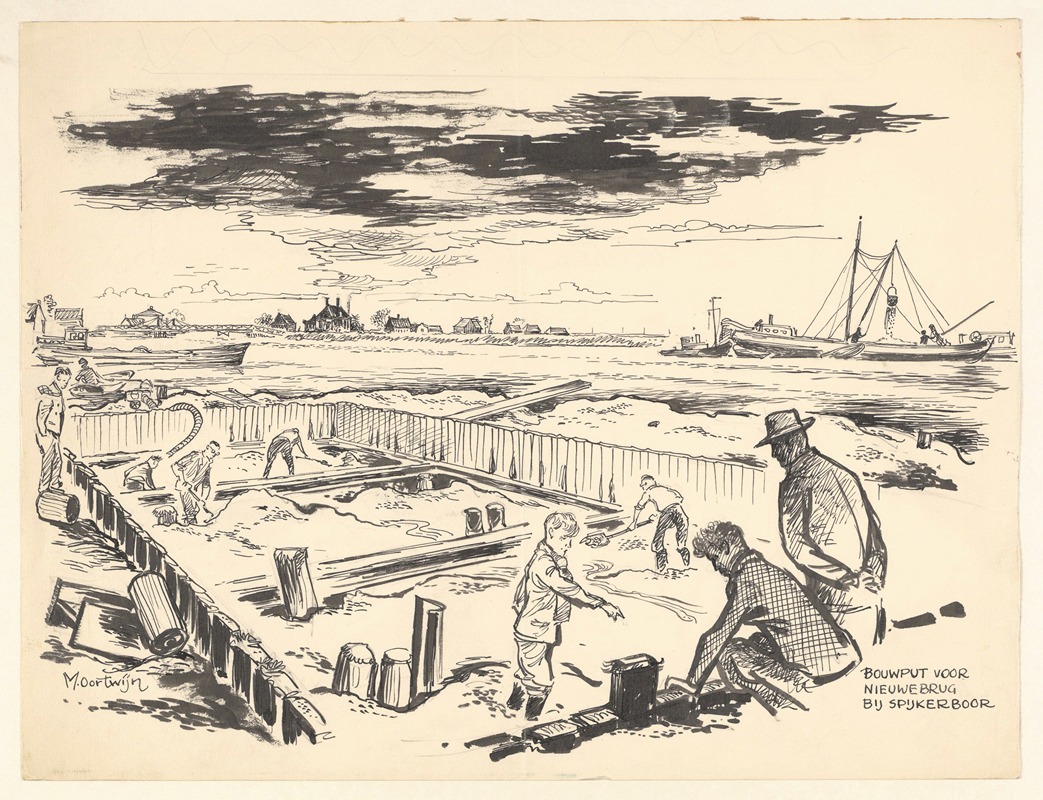 Maarten Oortwijn - Werkzaamheden aan de nieuwe brug bij Spijkerboor