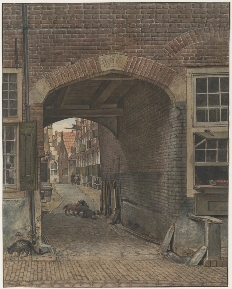 Wybrand Hendriks - Gezicht in het Nieuw Heiligland door poort aan het Klein Heiligland