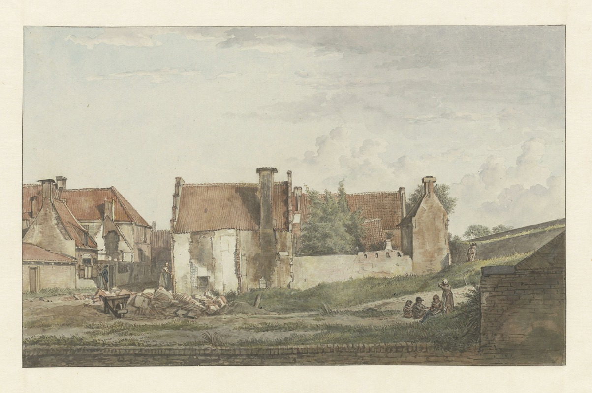 Wybrand Hendriks - Gezicht op de Raamgragt op de Lange Geusestraat na ‘t wegbreeke van eenige huisen in 1809