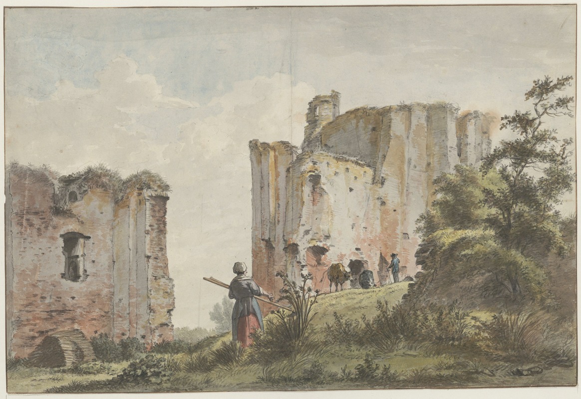 Wybrand Hendriks - Gezicht op de ruïne van Brederode. Zuidwestzijde.