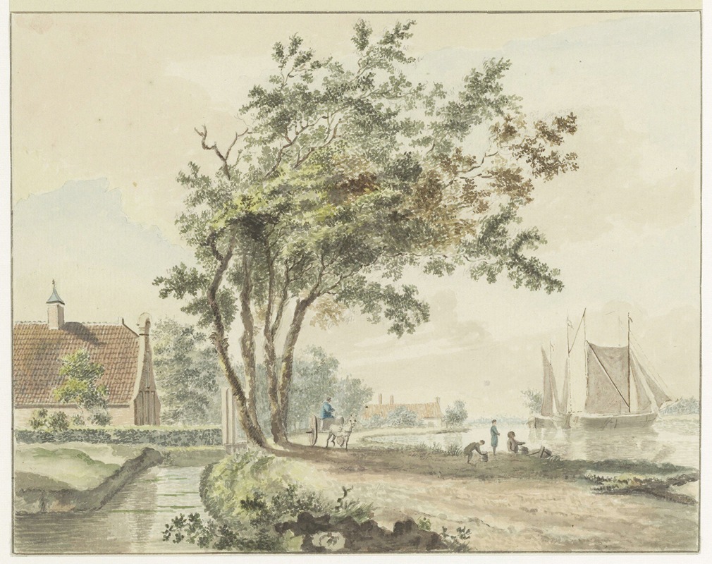 Wybrand Hendriks - Gezicht op het Zuider Buiten Spaarne vanaf de Schalkwijkerweg.