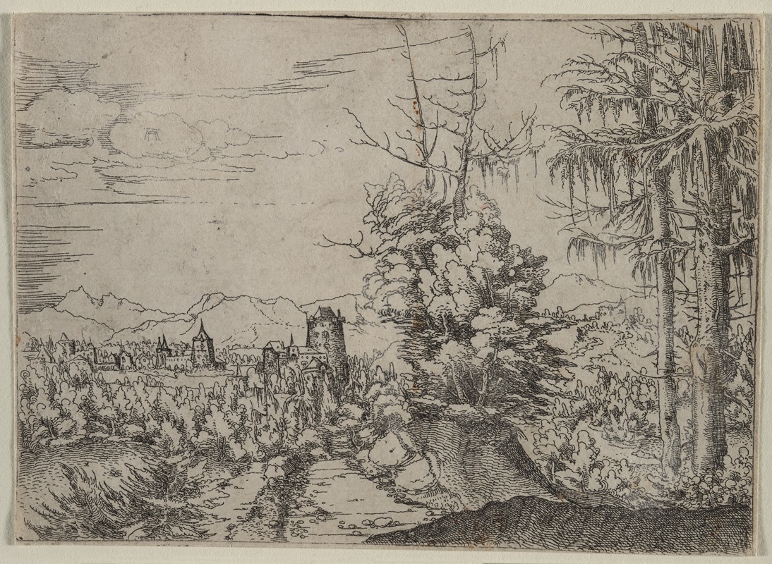 Albrecht Altdorfer - Landscape with Two Pines