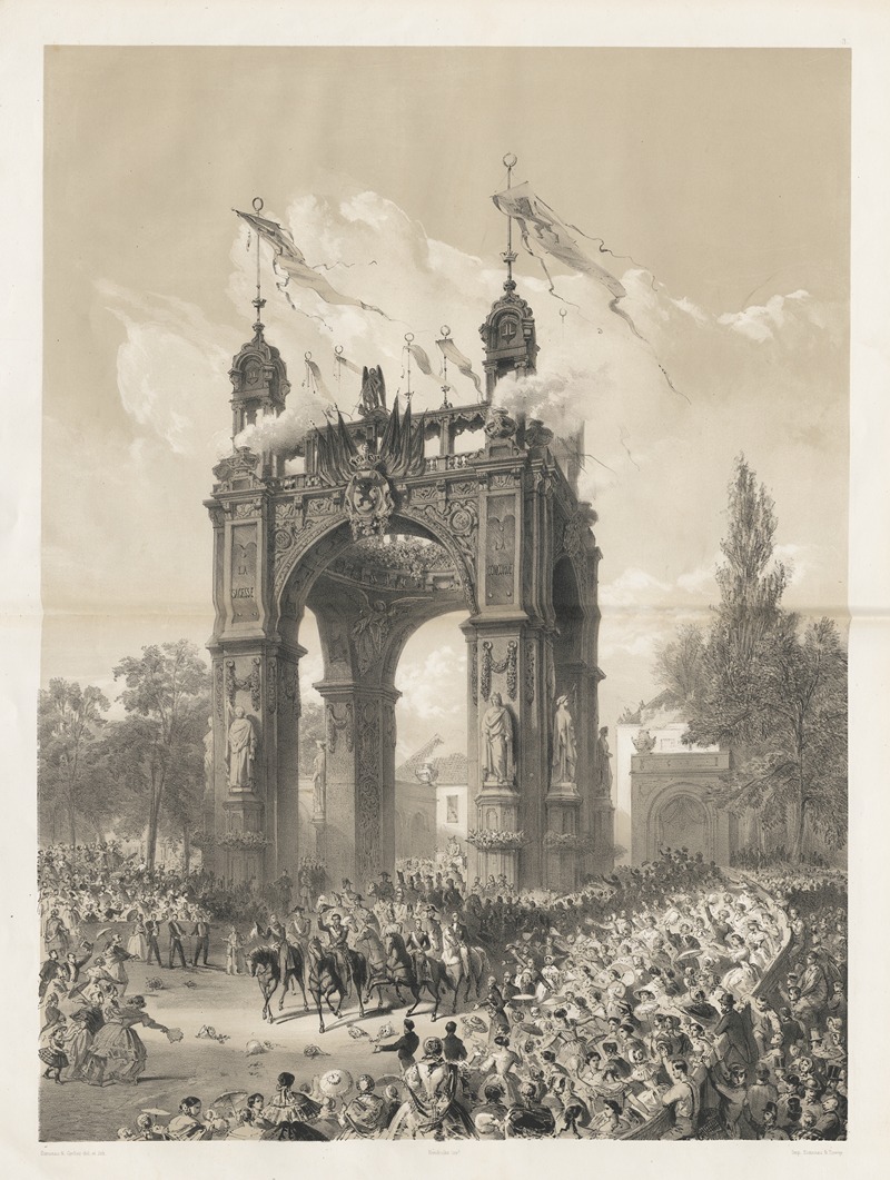 Jules Helbig - Réception du roi a la Porte de Laeken