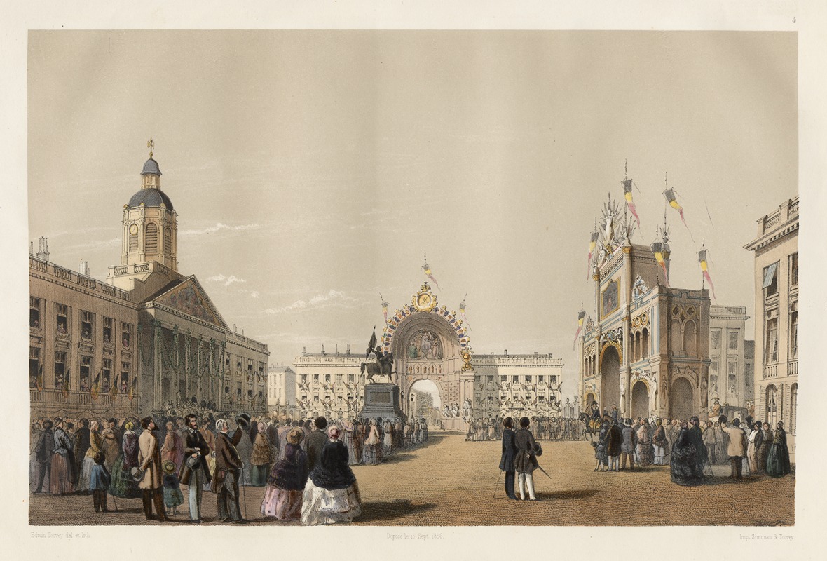 Jules Helbig - Arcs de Triomphe dressés sur la Place Royale