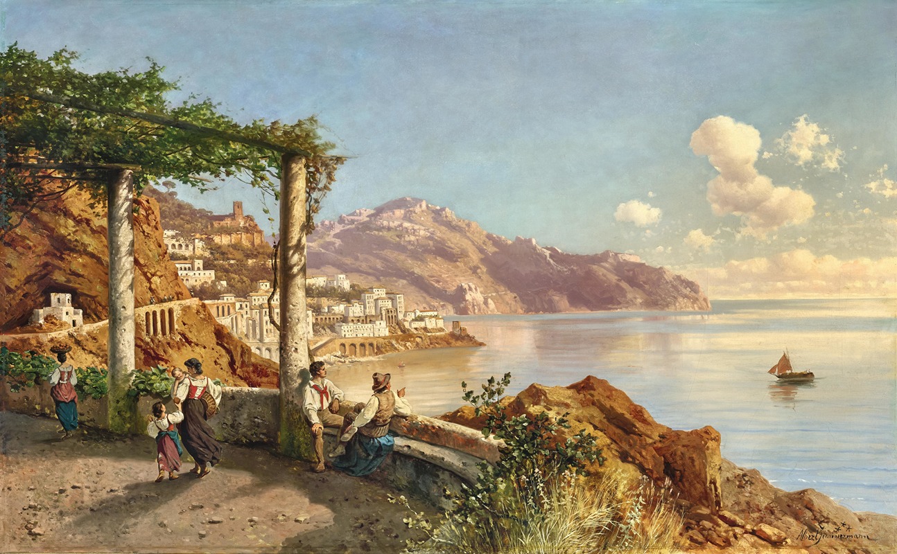 Albert August Zimmermann - On the Coast of Sorrento