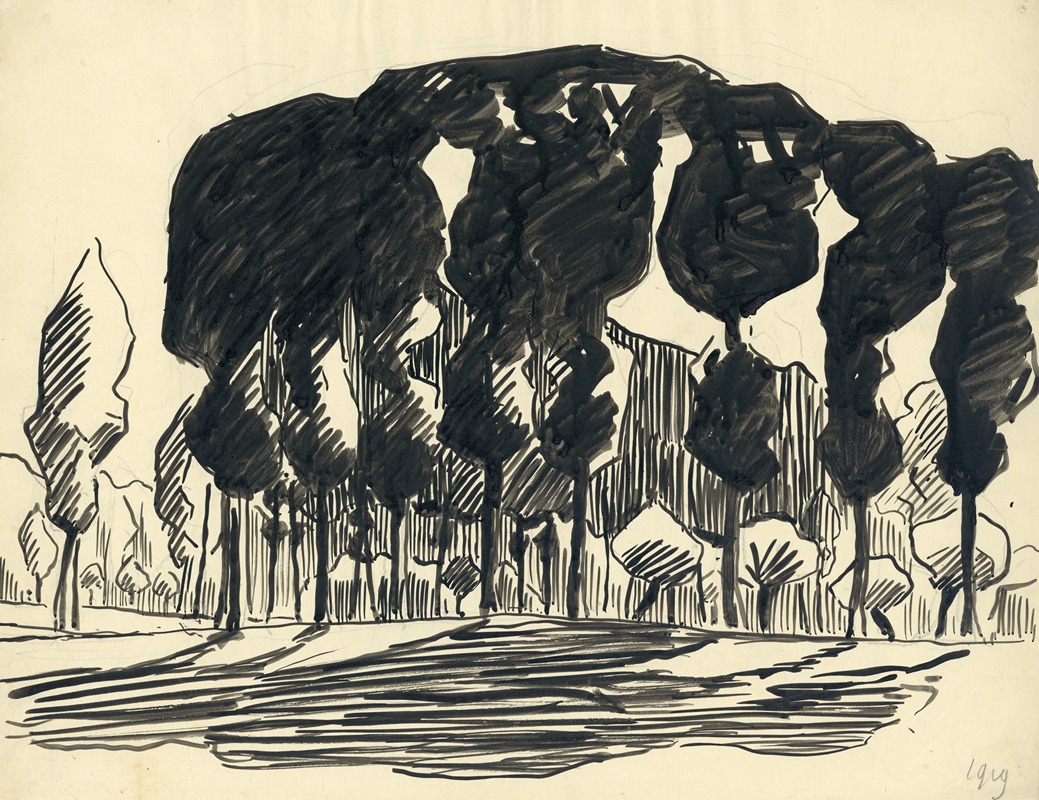 Albert Daenens - Landschap in inkt
