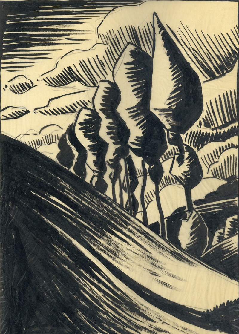 Albert Daenens - Landschap in inkt