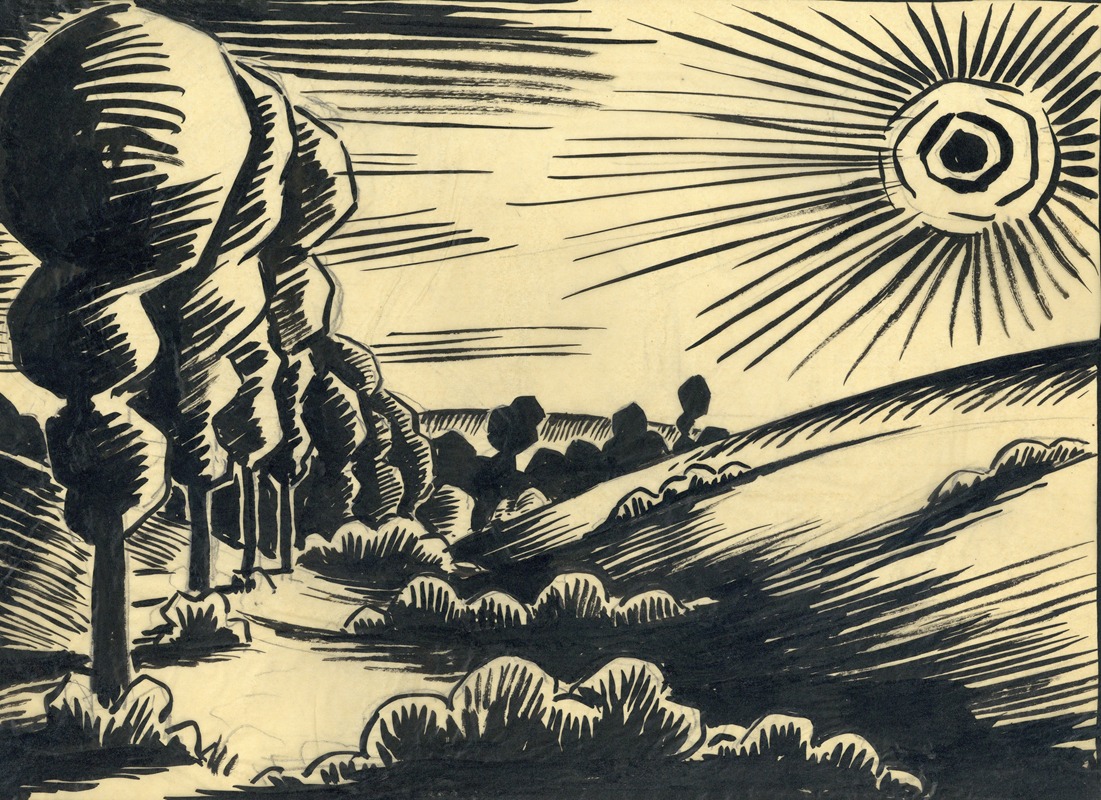 Albert Daenens - Landschap in inkt