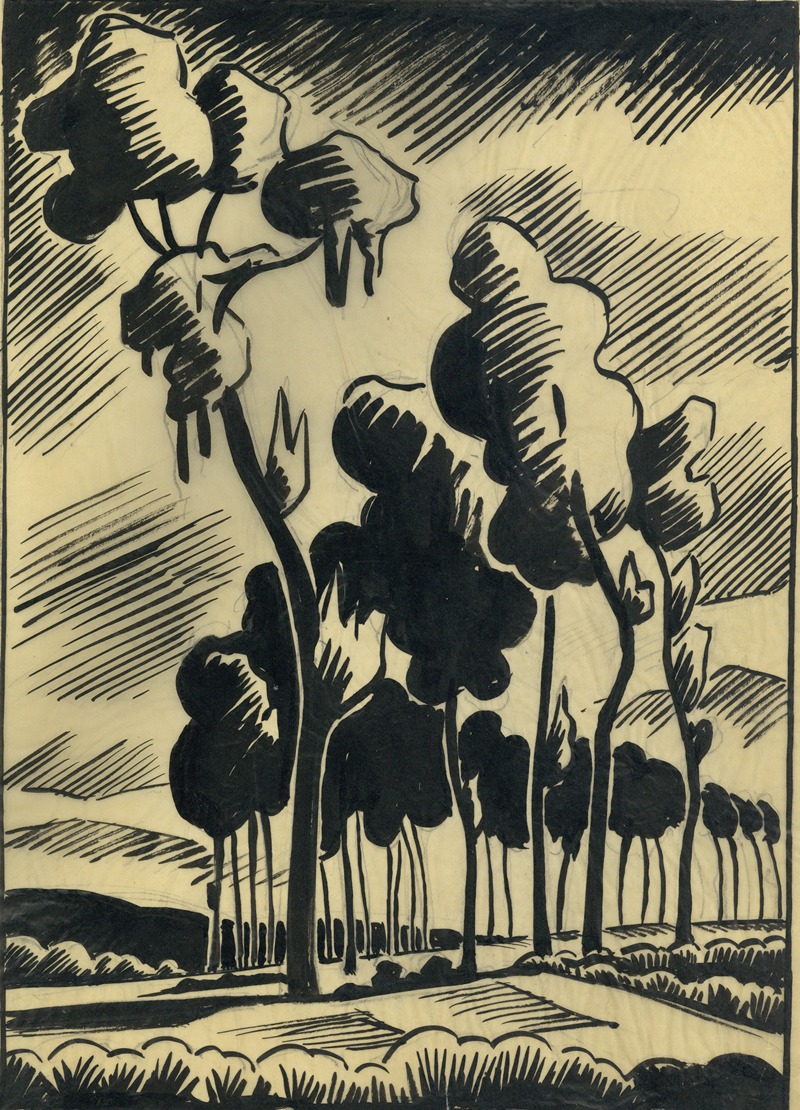Albert Daenens - Landschap in inkt