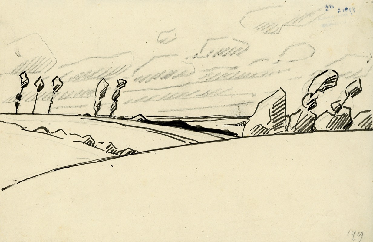 Albert Daenens - Landschap in inkt