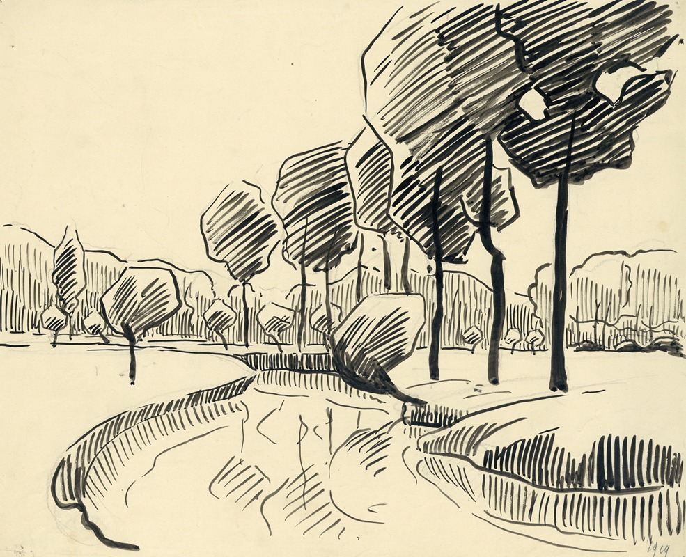 Albert Daenens - Landschap in inkt