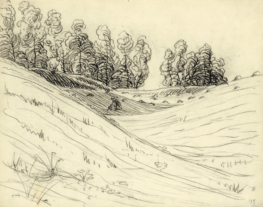 Albert Daenens - Landschappen in houtskool