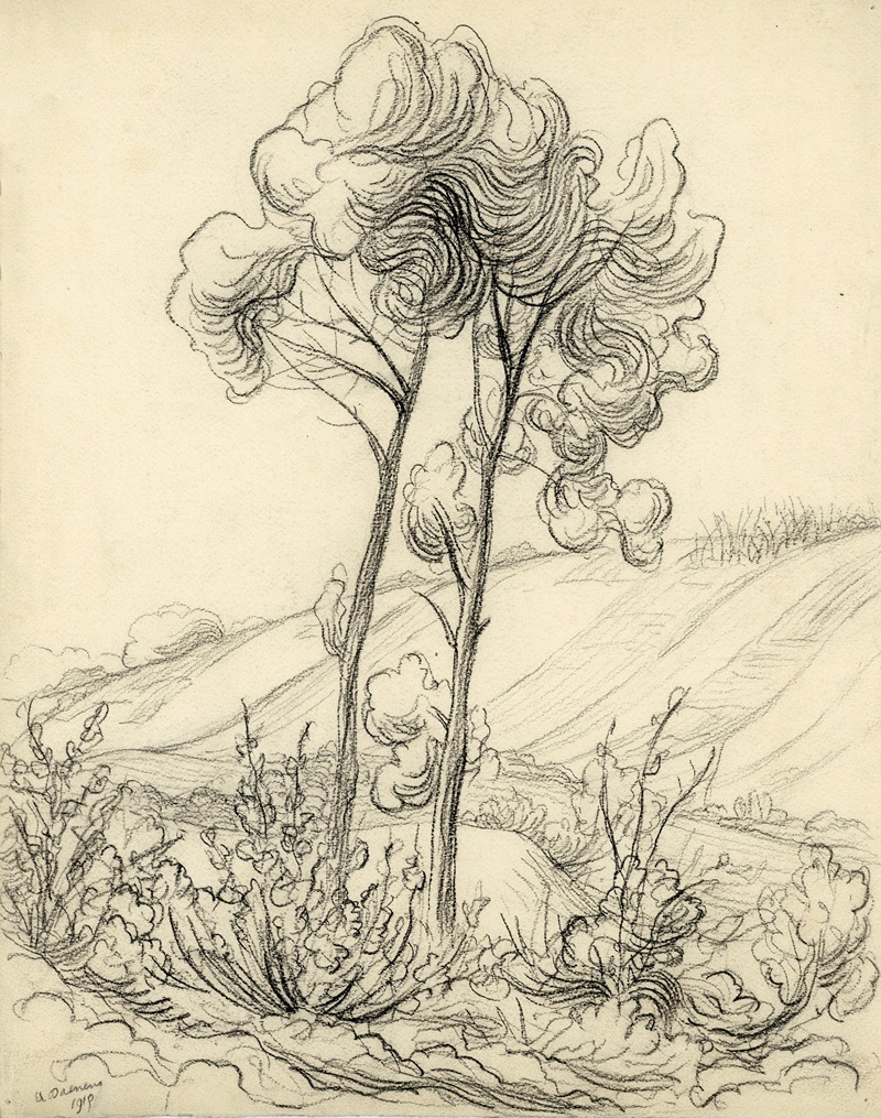 Albert Daenens - Landschappen in houtskool