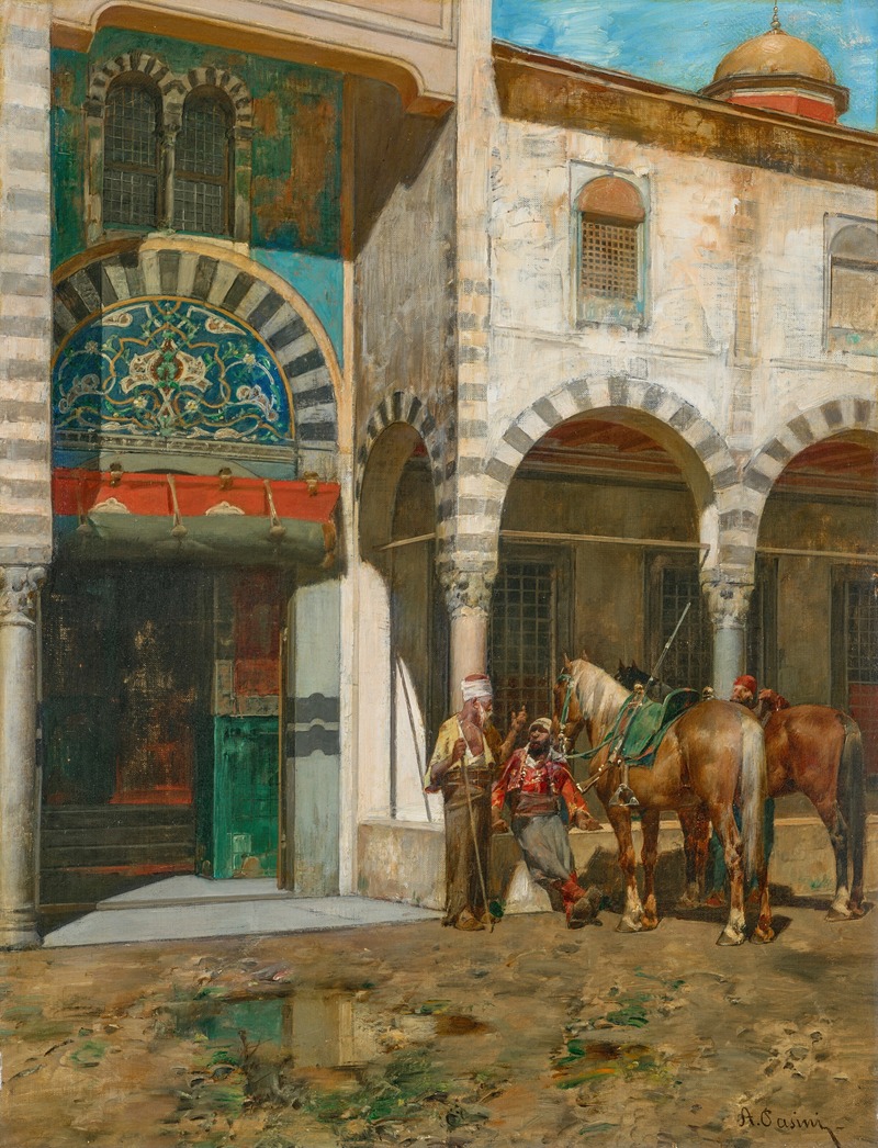 Alberto Pasini - A rest outside of the Mosque
