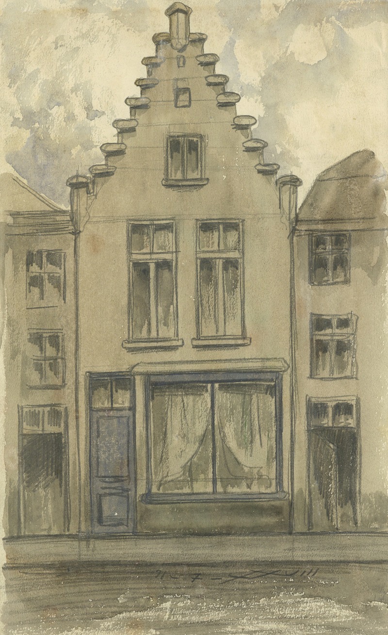 Alfred Ost - A.Tekening Sint Antoniusstraat en B. Kastanjes en kastanjebladeren