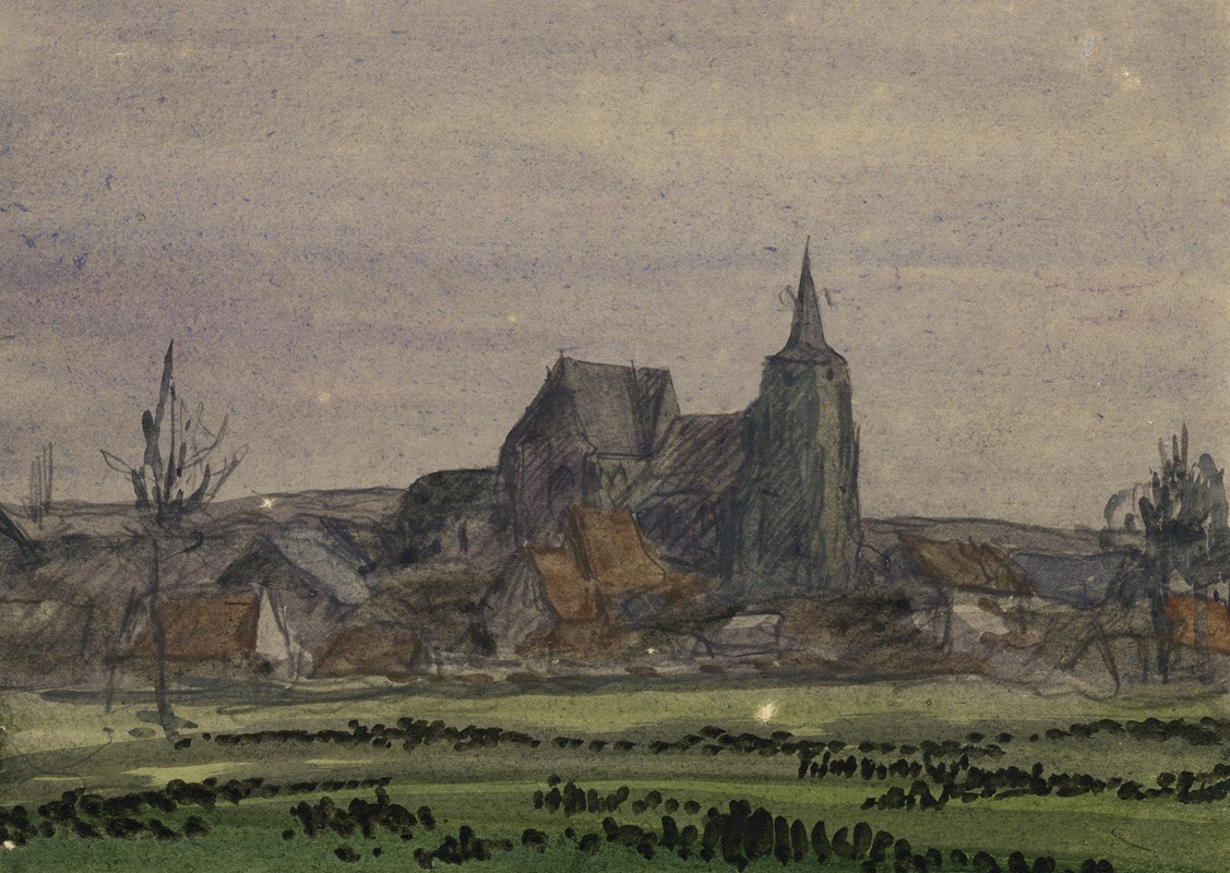 Alfred Ost - Gezicht op Hakendover met de Sint Salvatorkerk