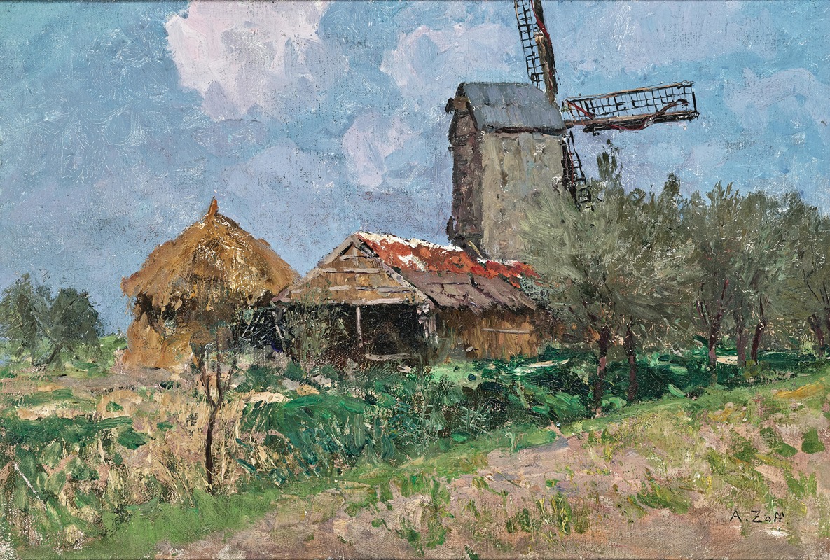 Alfred Zoff - Windmills in Belgium