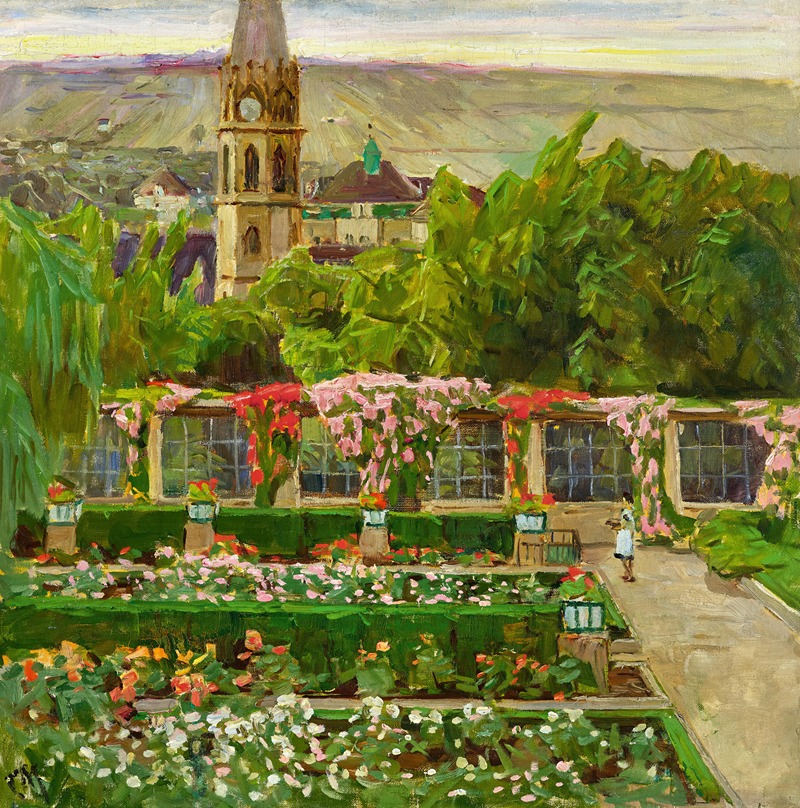 Carl Moll - Blick in den Garten der Villa Ast (View of the garden of the Villa Ast)