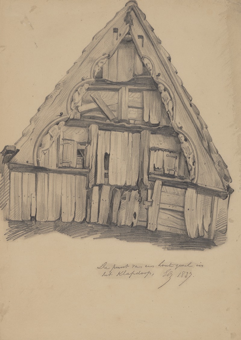 Edward Dujardin - De punt van een houten gevel in het Klapdorp