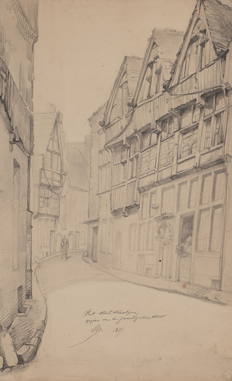 Edward Dujardin - De Stoelstraat, gezien vanuit de Zwarte Zusterstraat