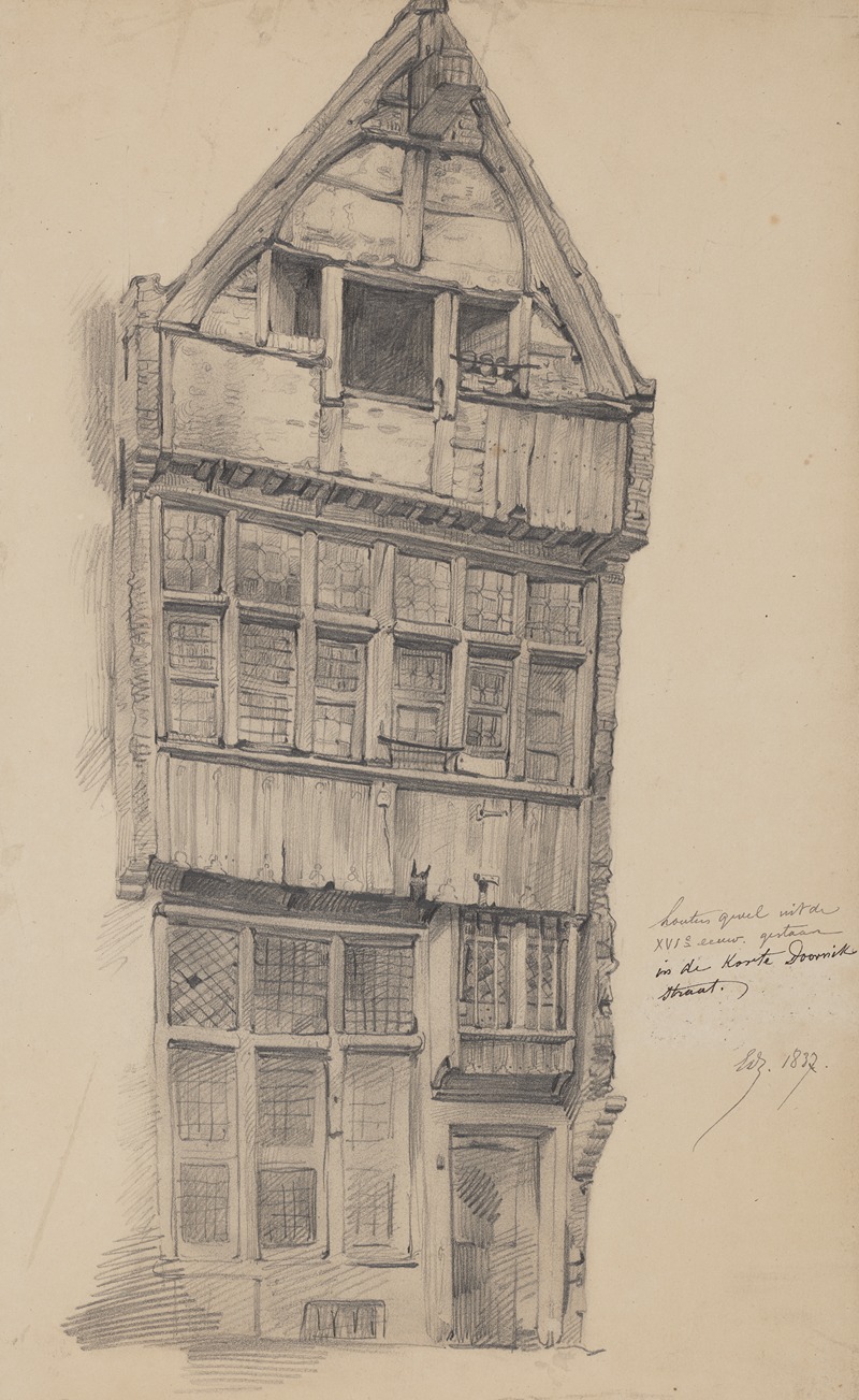 Edward Dujardin - Houten gevel in de Korte Doornikstraat, Antwerpen