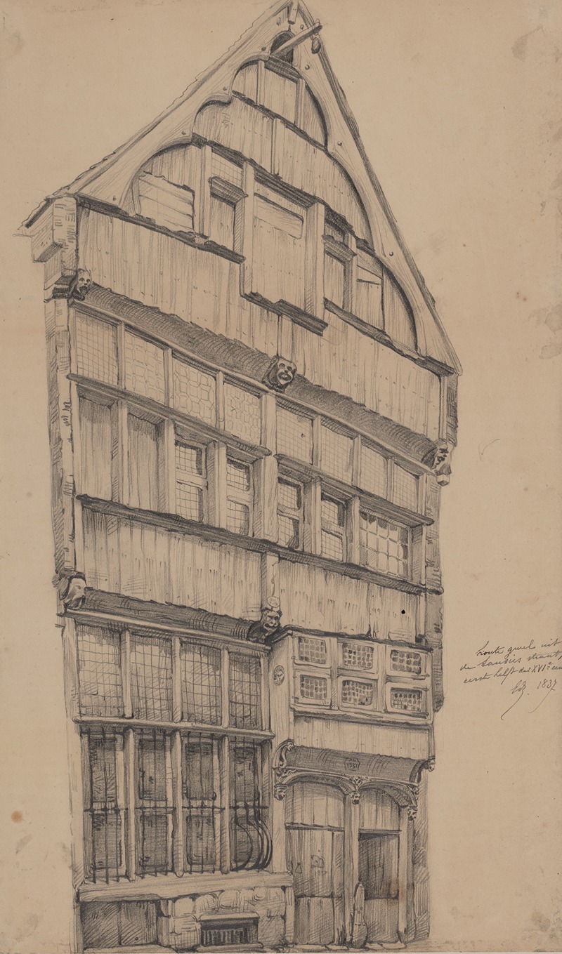 Edward Dujardin - Houten gevel in de Saucierstraat.
