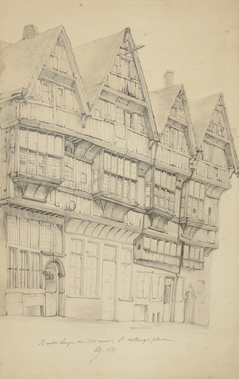 Edward Dujardin - Houten huizen der XVI eeuw, Sint-Walburgisplein