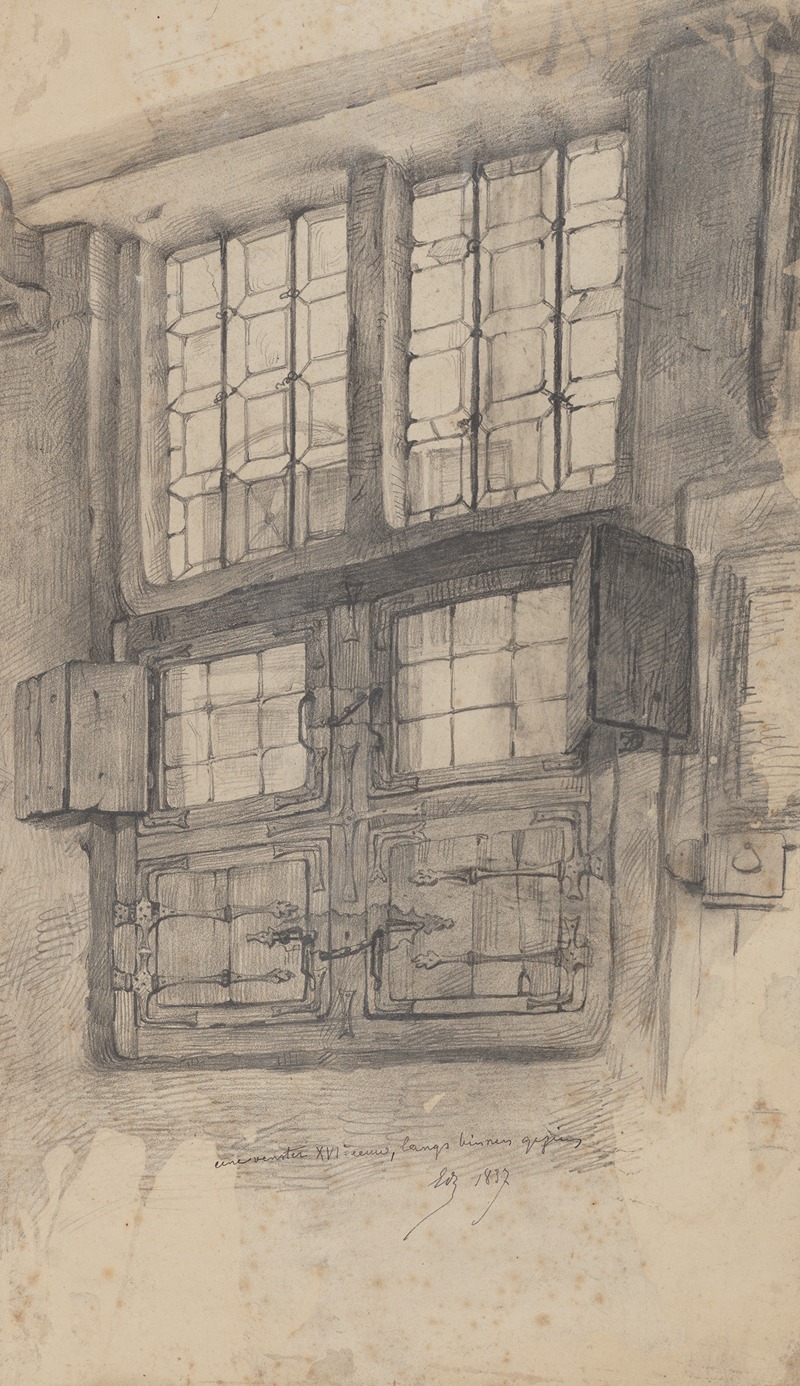 Edward Dujardin - Zestiende eeuws venster, langs binnen gezien