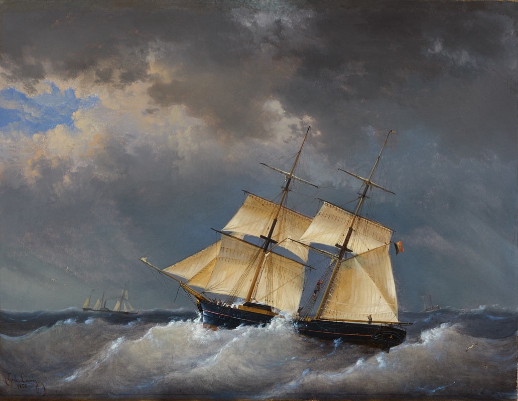 Egide Linnig - De brik ‘Courier’ op wilde zee