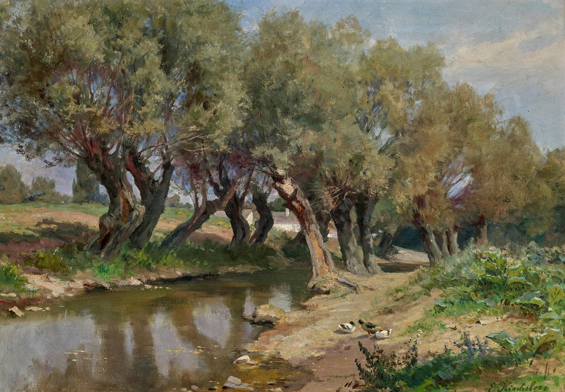 Ernestine von Kirchsberg - Willows by a creek