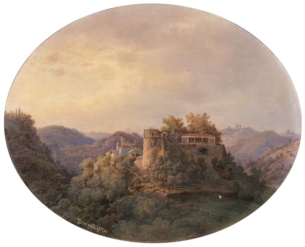 Ernst Gustav Doerell - A View of Rosenburg in Graupen