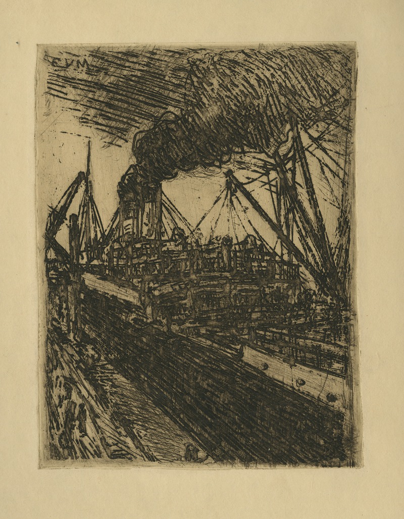 Eugeen Van Mieghem - Stoomschip in de haven