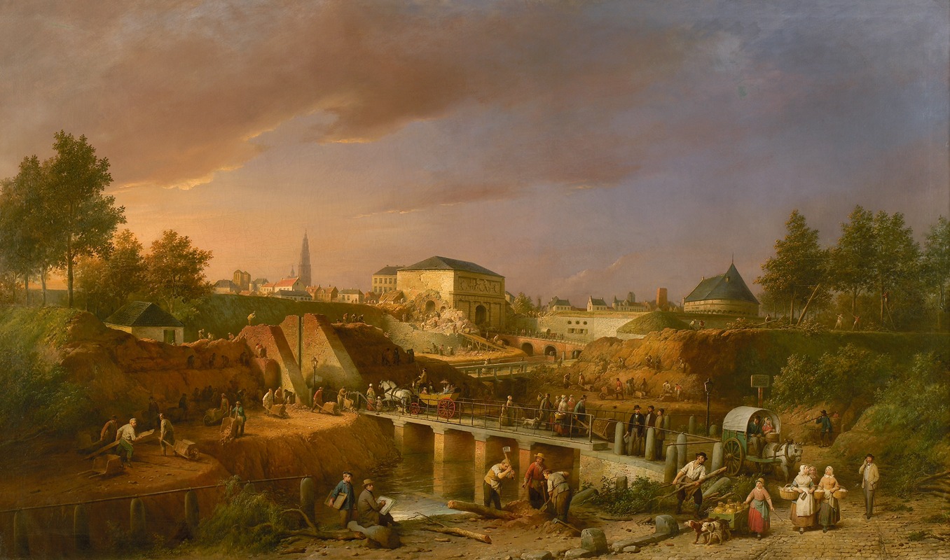 Ferdinand de Braekeleer - Afbraak van de St.-Jorispoort in 1866
