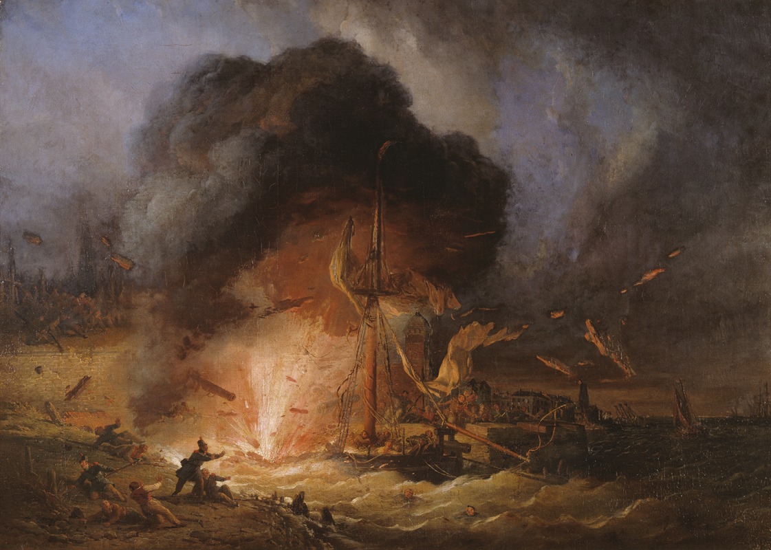 Ferdinand de Braekeleer - ‘Kanonneerboot nr. 2’ ontploft te Antwerpen