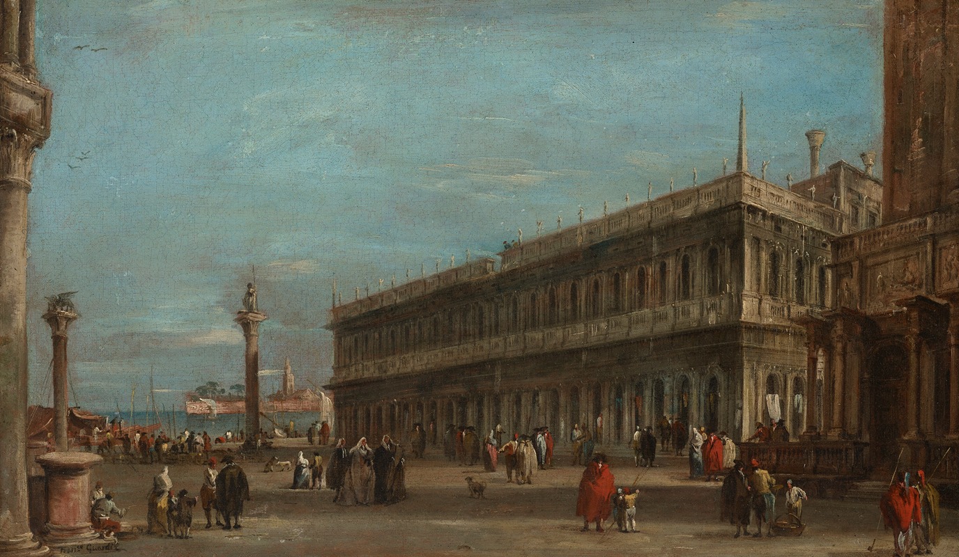 Francesco Guardi - Venice, a view of the Piazzetta toward the Libreria, with the eastern tip of the Giudecca beyond