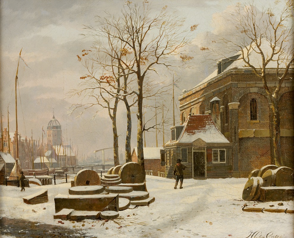 Hendrik Gerrit ten Cate - Stadsgezicht in de winter