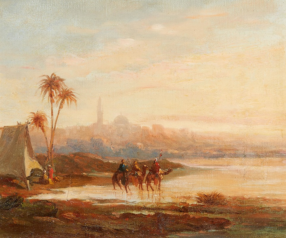 Ippolito Caffi - Beduinen vor den Toren Jerusalems