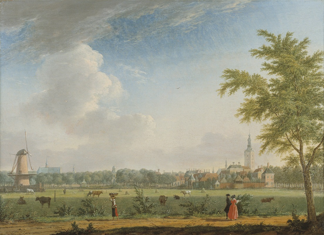 Jan ten Compe - Gezicht op Den Haag