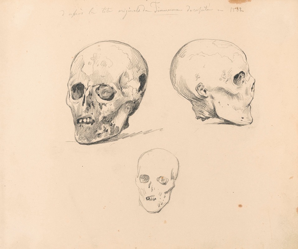 Nicaise De Keyser - Three Studies of the Skull of Jacobean Antonio Timmerman from Dunkirk