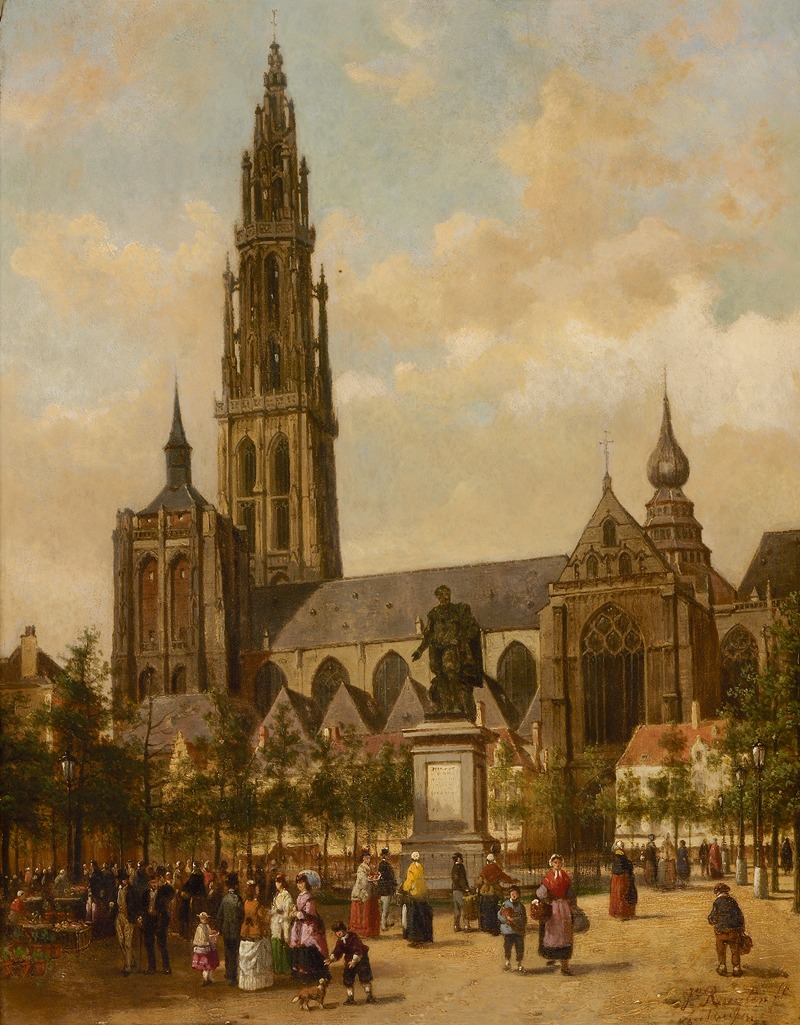 Jean Michel Ruyten - De Groenplaats te Antwerpen