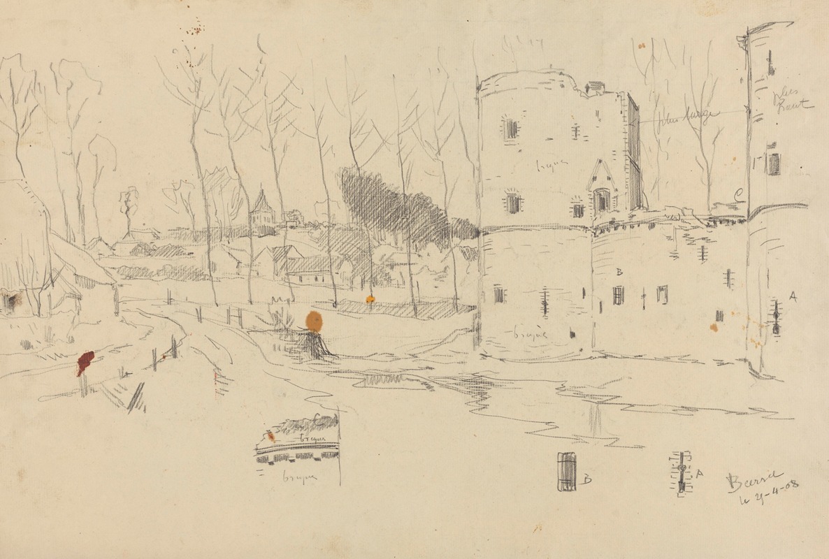 Jean-François Taelemans - Beersel (château – croquis avec annotations)