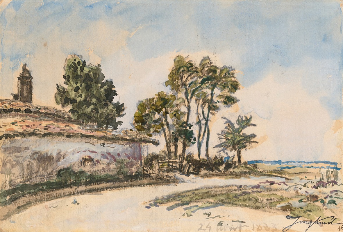 Johan Barthold Jongkind - La sortie du village, Dauphiné