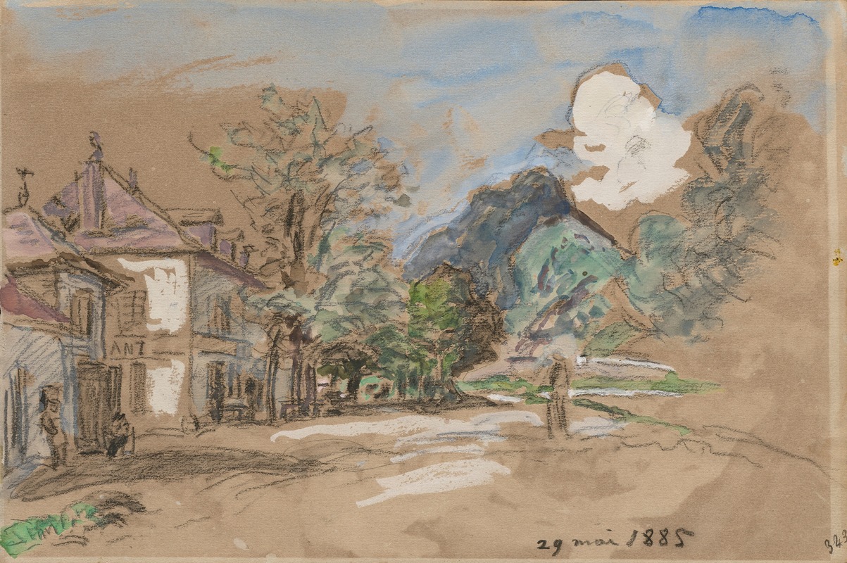 Johan Barthold Jongkind - Le Village de Fontaine avec vue sur le Néron
