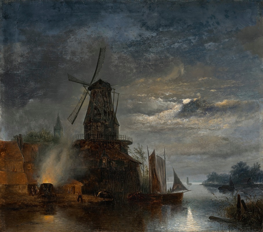 Johan Barthold Jongkind - Moulin et scierie, Hollande