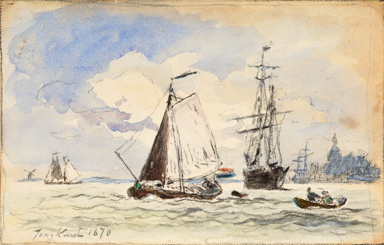 Johan Barthold Jongkind - Sailing boats in Dordrecht