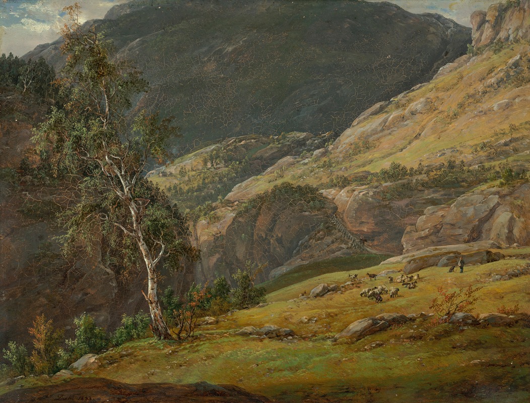 Johan Christian Dahl - View of Gallerne in Lærdal