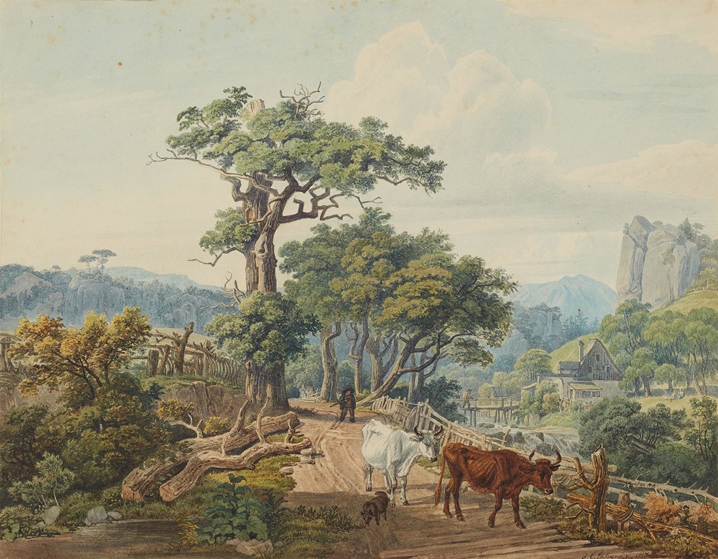 Johann Christoph Erhard - Hirte in bergiger Landschaft
