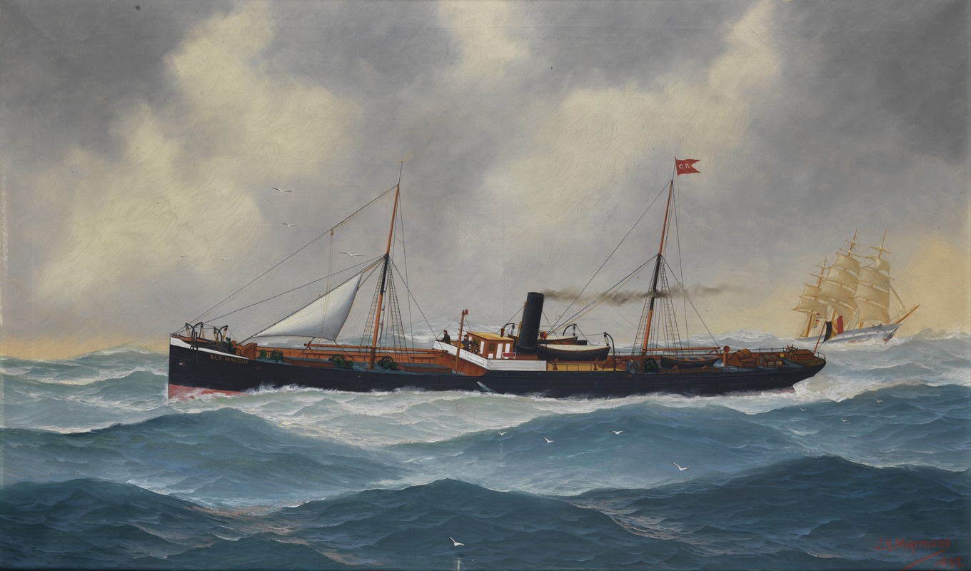 John-Henry Mohrmann - Het stoomschip ‘Ben Macdui’ op woelige zee
