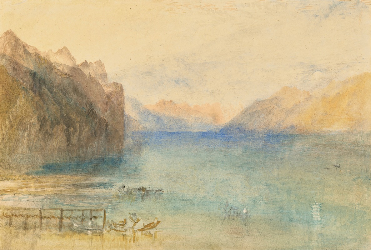 Joseph Mallord William Turner - Lake Brienz, with the setting Moon